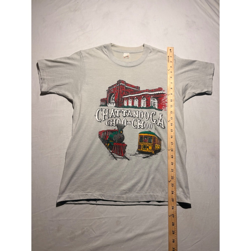 Vintage Screen Stars Chattanooga Choo-Choo T-Shirt Gray Train Souvenir USA Small